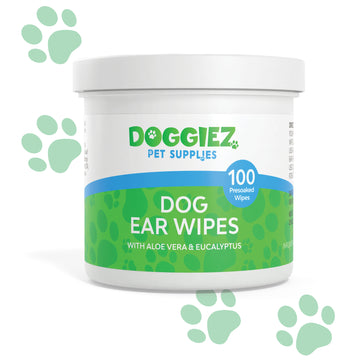 Dog Ear Cleaner Wipes with Aloe Vera and Eucalyptus